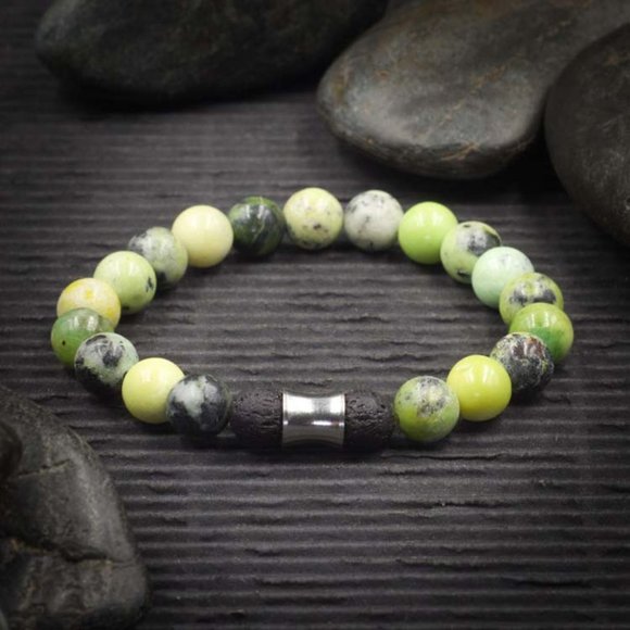 Chrysoprase Aromatherapy Stretch Bracelet - Handmade to Order - Picture 1 of 2